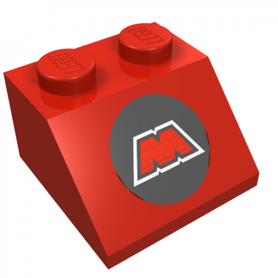 Slope 45 2 x 2 with M:Tron Logo Pattern