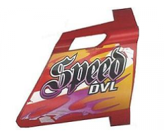 Technic, Panel Fairing #22 Large Short, Small Hole, Side A with 'Speed DVL' Pattern (Sticker) - Set 8136