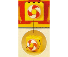 Duplo, Brick 2 x 4 x 2 with Rotating White and Red Spiral