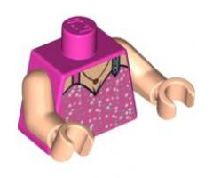 Torso Speed Racer Spaghetti Strap Top with Silver Flecks and Necklace Pattern / Light Nougat Arms / Light Nougat Hands