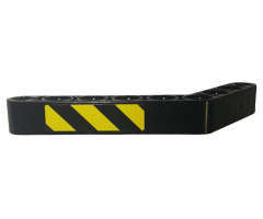 Technic, Liftarm 1 x 9 Bent (6 - 4) Thick with Black and Yellow Danger Stripes Pattern Model Left Side (Sticker) - Set 9397