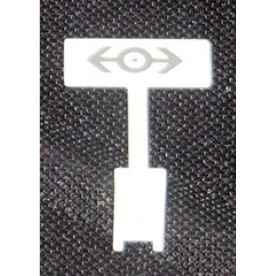 Road Sign Rectangle, Round Pole with Train Logo Dark Gray Pattern (Sticker) - Set 2150