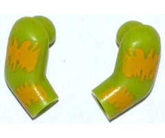 Arm, (Matching Left and Right) Pair with Bright Light Orange Stains Pattern