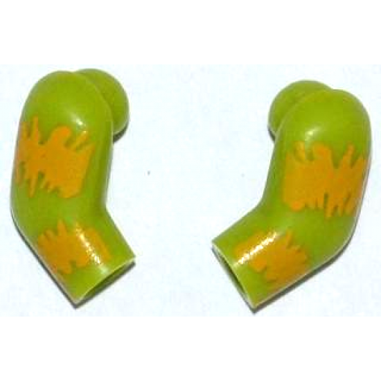 Arm, (Matching Left and Right) Pair with Bright Light Orange Stains Pattern