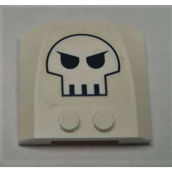 Wedge 4 x 4 x 2/3 Triple Curved with Skull Pattern (Sticker) - Set 10192