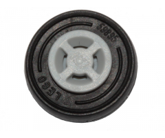 Wheel & Tire Assembly 8mm D. x 6mm with Slot with Black Tire 14mm D. x 4mm Smooth Small Single with Number Molded on Side (34337 / 59895)