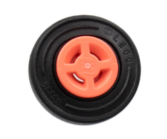 Wheel & Tire Assembly 8mm D. x 6mm with Slot with Black Tire 14mm D. x 4mm Smooth Small Single with Number Molded on Side (34337 / 59895)