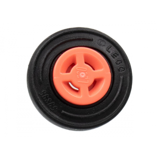 Wheel & Tire Assembly 8mm D. x 6mm with Slot with Black Tire 14mm D. x 4mm Smooth Small Single with Number Molded on Side (34337 / 59895)