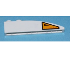 Slope, Curved 6 x 1 with Orange and Black Warning Triangle Pattern Model Right Side (Sticker) - Set 7676