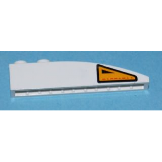 Slope, Curved 6 x 1 with Orange and Black Warning Triangle Pattern Model Right Side (Sticker) - Set 7676