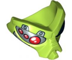 Face, Alien with Black Eye and Silver and Red Mechanical Eye Pattern
