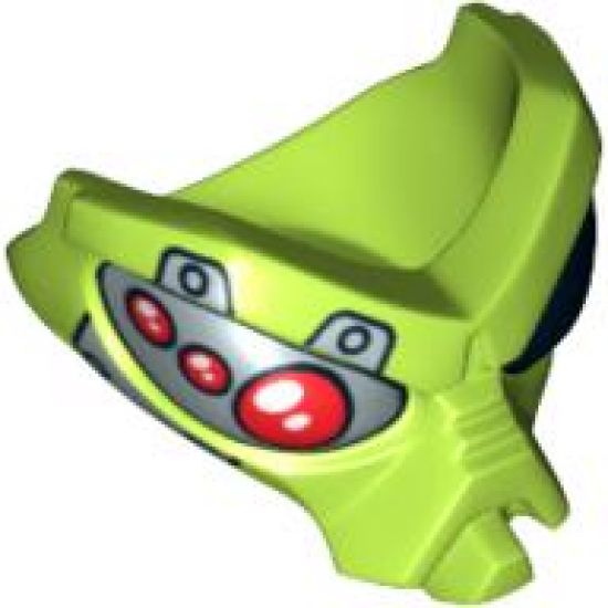 Face, Alien with Black Eye and Silver and Red Mechanical Eye Pattern