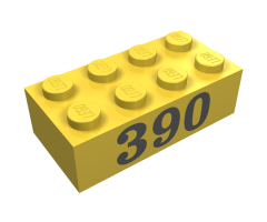 Brick 2 x 4 with Black '390' Pattern