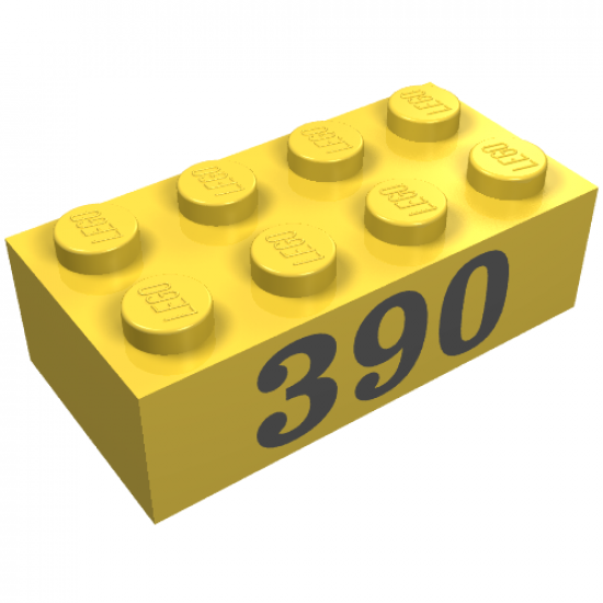 Brick 2 x 4 with Black '390' Pattern