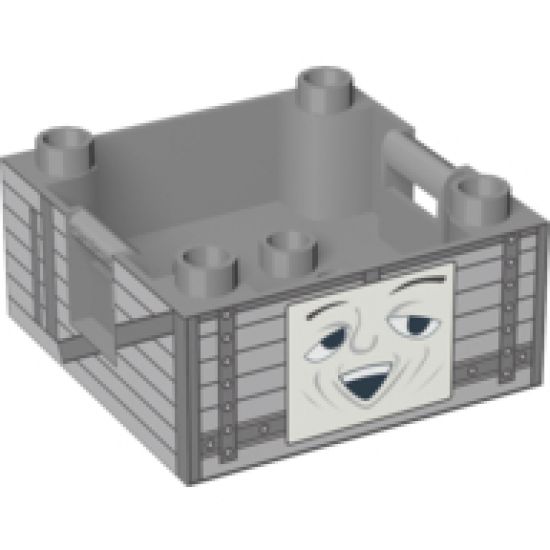 Duplo Container Box 4 x 4 with Studs on Corners with Thomas & Friends Truck Face Pattern