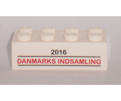 Brick 2 x 4 with Danmarks Indsamling 2016 Pattern