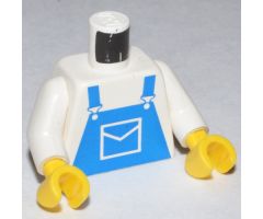 Torso Overalls Blue Pattern (Dungarees) / White Arms / Yellow Hands