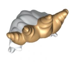 Minifigure, Hair Ocean King with Gold Spiked Tiara Pattern