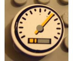 Tile, Round 2 x 2 with Speedometer Pattern (Sticker) - Set 8448
