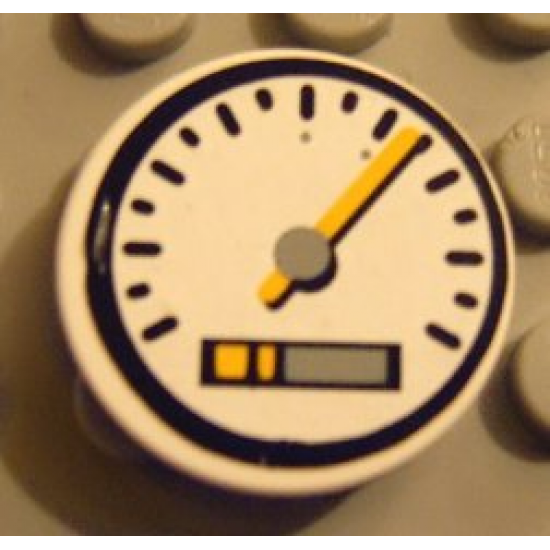 Tile, Round 2 x 2 with Speedometer Pattern (Sticker) - Set 8448