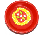 Friends Accessories Dish, Round with Pasta, Sauce, Mushrooms and Leaves Pattern (Sticker) - Set 41034