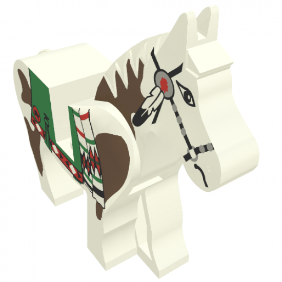 Horse with Green Blanket, Left Side Red Hand Pattern