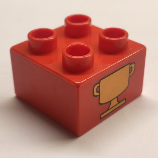 Duplo, Brick 2 x 2 with Trophy Cup Pattern