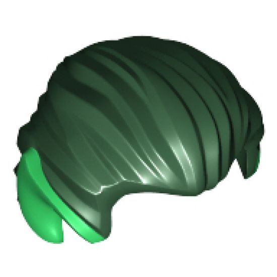 Minifigure, Hair Swept Back with Pointed Green Ears Pattern