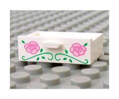 Container Cupboard 2 x 3 Drawer with Flower and Vine Pattern