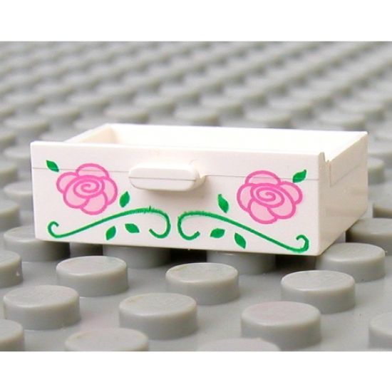 Container Cupboard 2 x 3 Drawer with Flower and Vine Pattern