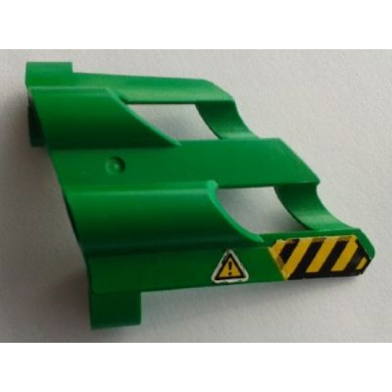 Technic, Panel Fairing # 2 Large Short, Large Holes, Side B with Black and Yellow Danger Stripes and Triangle with Exclamation Mark Upside Down Pattern (Sticker) - Set 8446