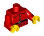 Torso Rounded Collar, Gold Buttons and Black Belt Pattern / Red Arms / Yellow Hands