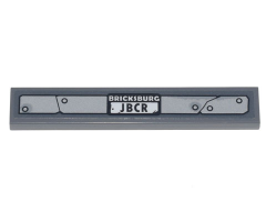 Tile 1 x 6 with 'BRICKSBURG JBCR' Silver Metal Plates, Seams and Rivets Pattern (Sticker) - Set 70840