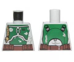Torso SW Mandalorian Armor Plates Dark Green Pattern Dual Sided, Small Emblem on Chest (Boba Fett)