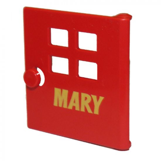 Duplo, Building Door / Window Pane with Four Windows Narrow and Mary Pattern