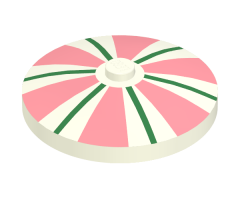 Dish 4 x 4 Inverted (Radar) with Solid Stud with Stripes Light Green and Pink Pattern