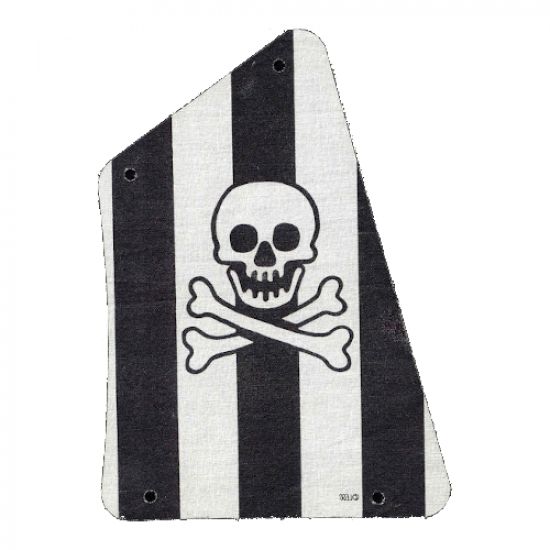 Cloth Sail 2 with Black Stripes, Skull and Crossbones Pattern