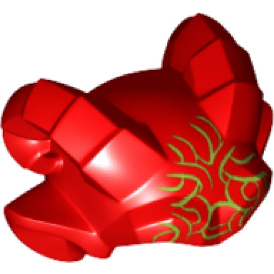 Minifigure, Headgear Gargoyle Horns and Ears with Lime Pattern