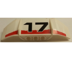 Technic, Panel Car Spoiler 3 x 8 with Three Holes and Black '17' and Red Stripe on White Background Pattern (Stickers) - Set 8184