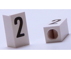 Tile, Modified 1 x 2 x 5/6 with Stud Hole in End and Black '2' Pattern