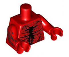 Torso Spider-Man Black Muscles Outline with Tendrils on Front and Back Pattern (Carnage) / Red Arms with Tendrils Pattern / Red Hands