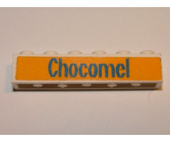 Brick 1 x 6 with Blue 'Chocomel' Pattern (Sticker) - Set 1620-2