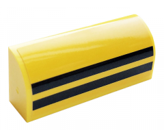 Slope, Curved 1 x 4 x 1 1/3 with Two Black Stripes Pattern (Sticker) - Set 60306