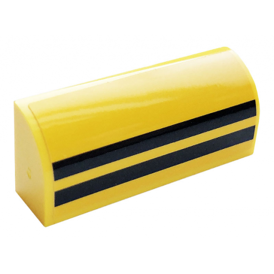 Slope, Curved 1 x 4 x 1 1/3 with Two Black Stripes Pattern (Sticker) - Set 60306