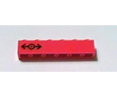 Brick 1 x 6 with Train Logo Black Pattern on Left Side (Sticker) - Set 7938