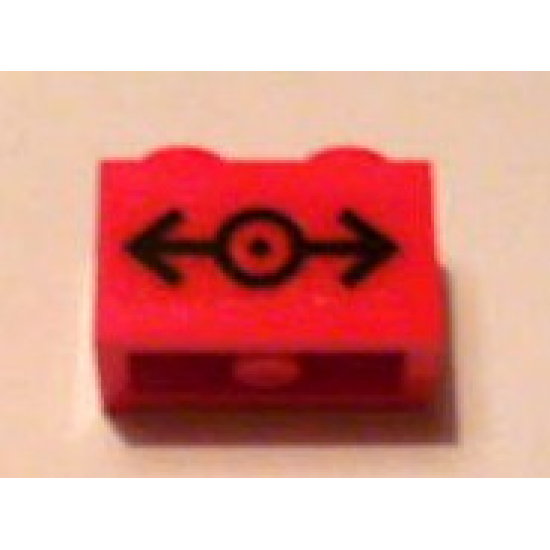 Brick 1 x 2 with Train Logo Black Medium Pattern (Sticker) - Set 7938