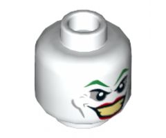 Minifigure, Head Male Green Eyebrows, Red Lips, Wide Smile Pattern (The Joker) - Hollow Stud
