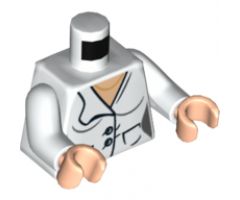 Torso Female Suit Jacket with 2 Pockets, Buttons and Gold Necklace Pattern / White Arms / Light Nougat Hands