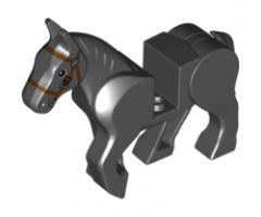 Horse, Movable Legs with Black and White Eyes, White Pupils and Dark Brown Bridle Pattern