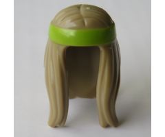 Minifigure, Hair Long with Lime Headband Pattern